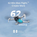 DJI Mini 4K Camera Drone Combo with Camera for Adults, Under 249 g, 3-Axis Gimbal Stabilization, 10km Video Transmission, 62-Min Flight With Case and Extra Battery Bundle with Deco Gear Accessories