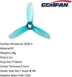 16Pcs Gemfan 3028 3inch Propeller 3-Blade PC Props 5mm Hole for 1106-1306 Motor FPV Racing Drone Multicolor Quadcopter