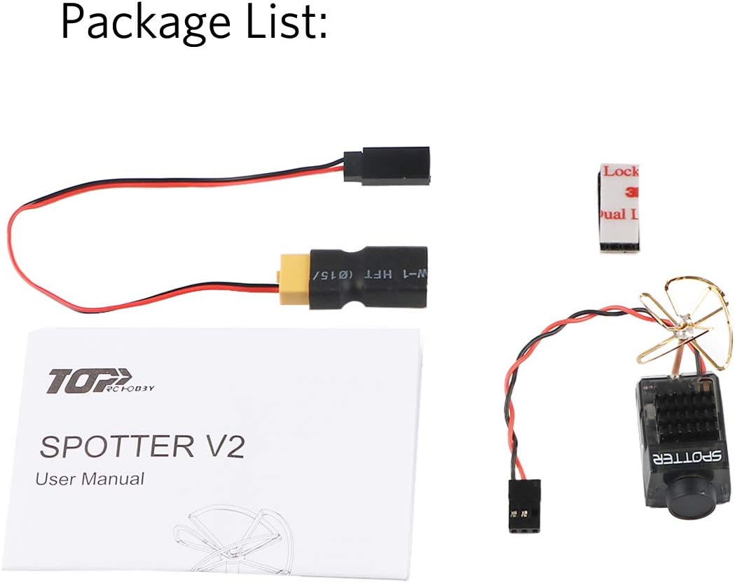 Crazepony Spotter V2 Micro FPV AIO Camera 5.8G with OSD Integrated Mic FOV170 Degree 700TVL Video Transmitter 40CH 20MW-200MW Adjustable VTX for Mini FPV RC Drone