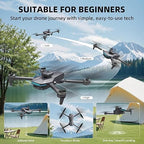4K Camera Drone with Foldable Design, Dual Adjustable Lenses, Brushless Motors, Obstacle Avoidance, Altitude Hold, One-Touch Takeoff, Headless Mode, 2 Batteries, Storage Case Included