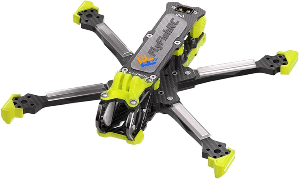 Volador II VX5 V2 O4 Pro Air Unit RC T700 Carbon Fiber FPV Racing Drone Quad Frame Kit Quadcopter with 6mm Arm 5 Inch Freestyle Cinematic HD w/Yellow TPU Parts