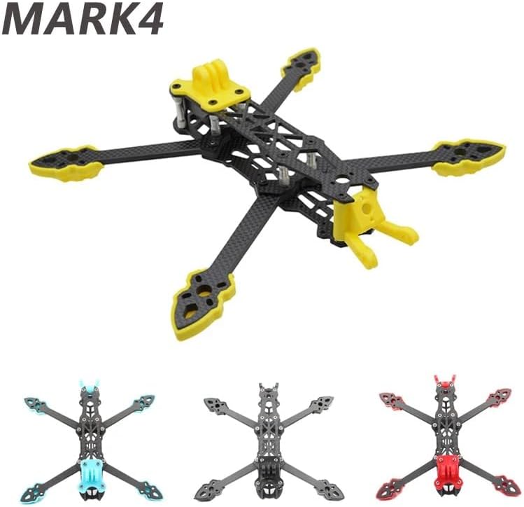 Mark4 5inch FPV Carbon Fiber Frame 225mm Wheelbase 5mm arm Freestyle Long Range Frame for RC Quadcopter Racing Drone (MARK4 Yellow)