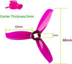 16Pcs Gemfan 3028 3inch Propeller 3-Blade PC Props 5mm Hole for 1106-1306 Motor FPV Racing Drone Multicolor Quadcopter