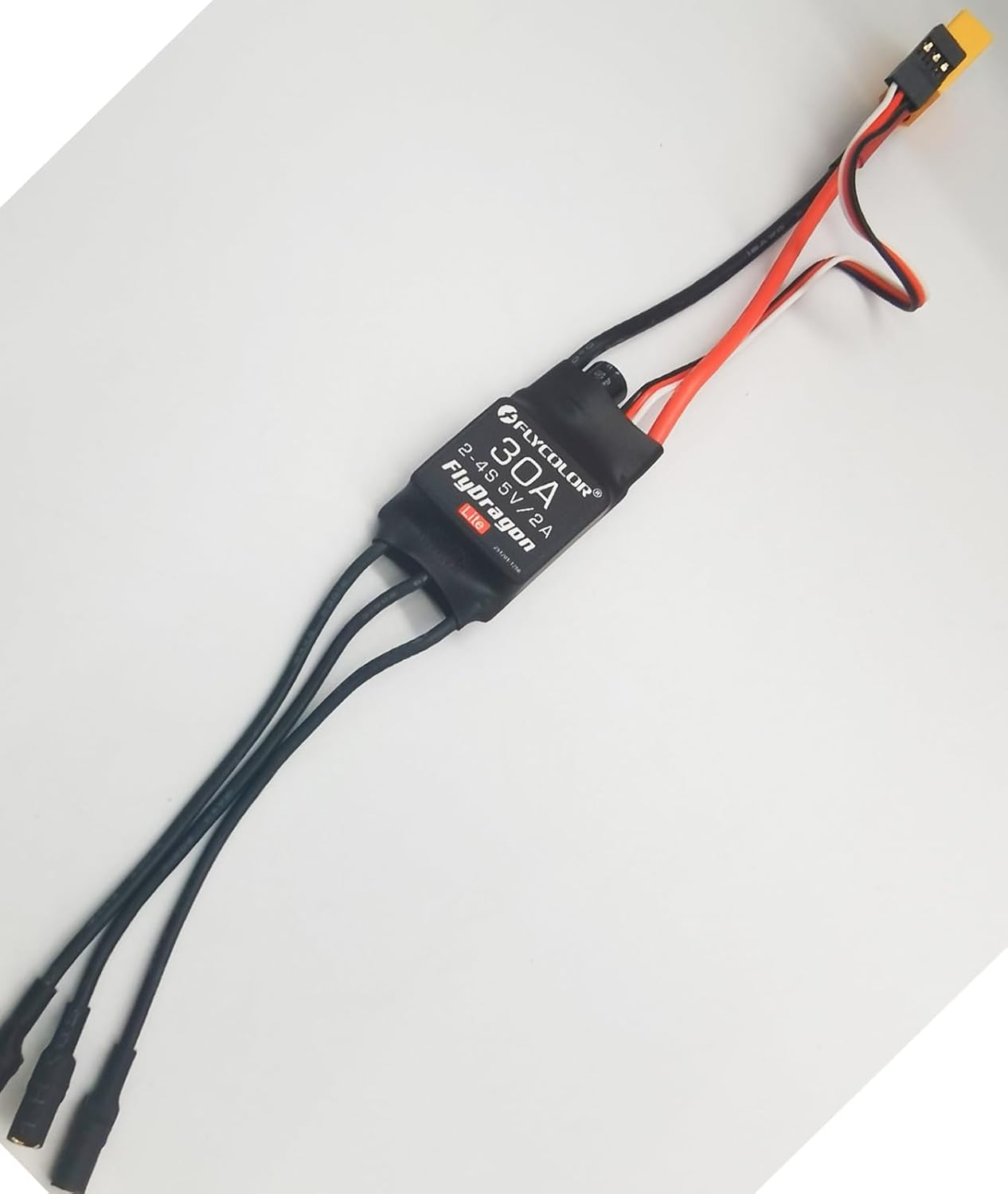 Flycolor 30A ESC 2-4S Electric Speed Controller 5v 2A BEC with XT60 & 3.5mm Bullet Plugs for RC Drone Airplane Brushless Motors