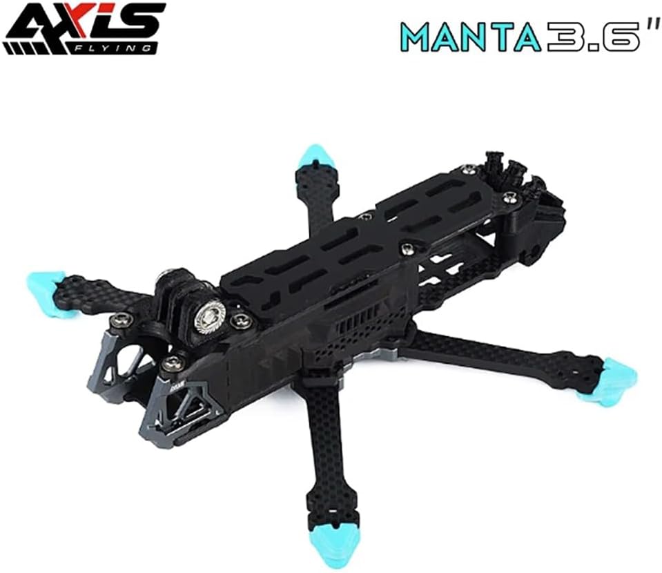 SPARKHOBBY Axisflying Manta 3.6inch Squashed-X Carbon Fiber Frame Kit Wheelbase 162mm Suitable for Gemfan-3630 Prop 3.6¡± Freestyle Drones (3.6 Manta KIT)