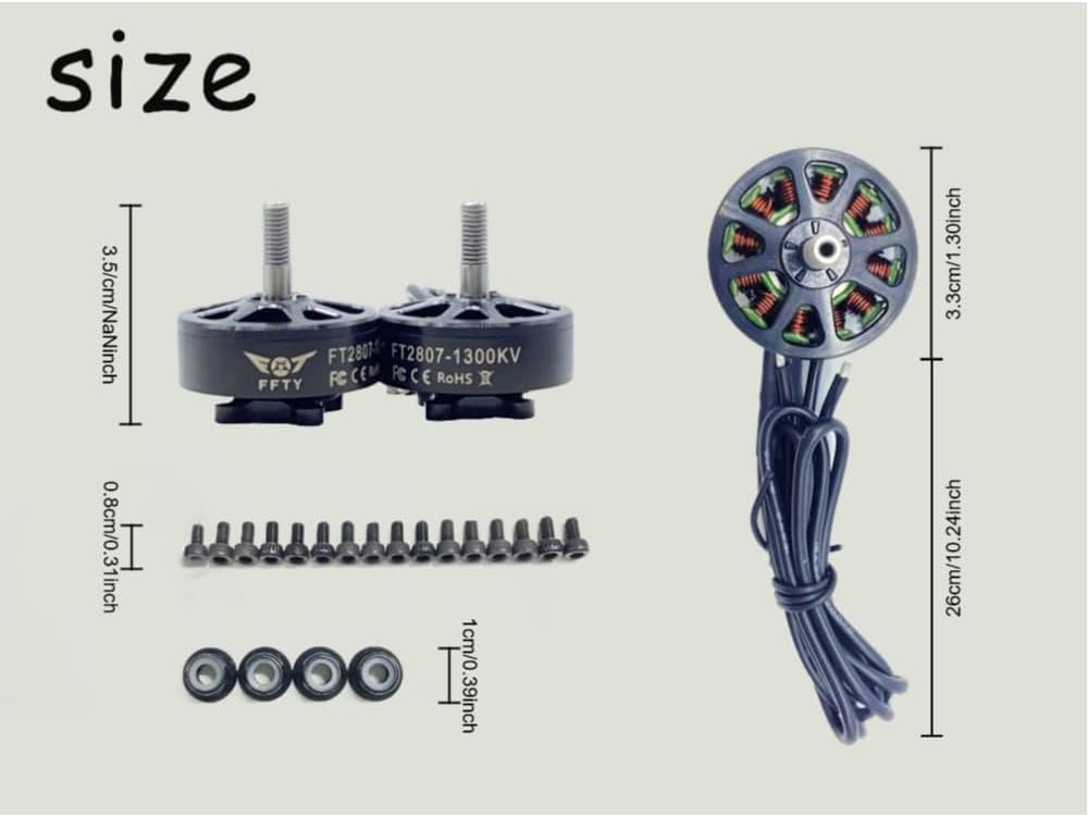 X2807 1300KV Drone Motor - 2S - 6S Li - Ion, 6¡å - 7¡å Prop, Brushless Motor for Multi - Rotor & Fixed - Wing RC Aircraft (4 PCS 2807/1300KV)