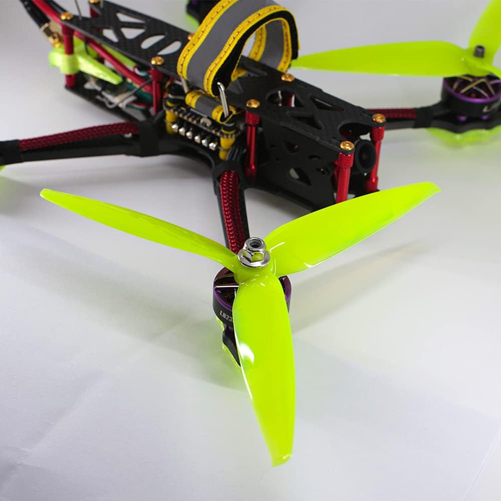 8pcs 3-Blade Props high-Speed Propellers, 7inch 180mm CW CCW for Racing Frame FPV Drone 2206-1500kv Motors,GEMFAN 7040£¨Yellow and Red£©