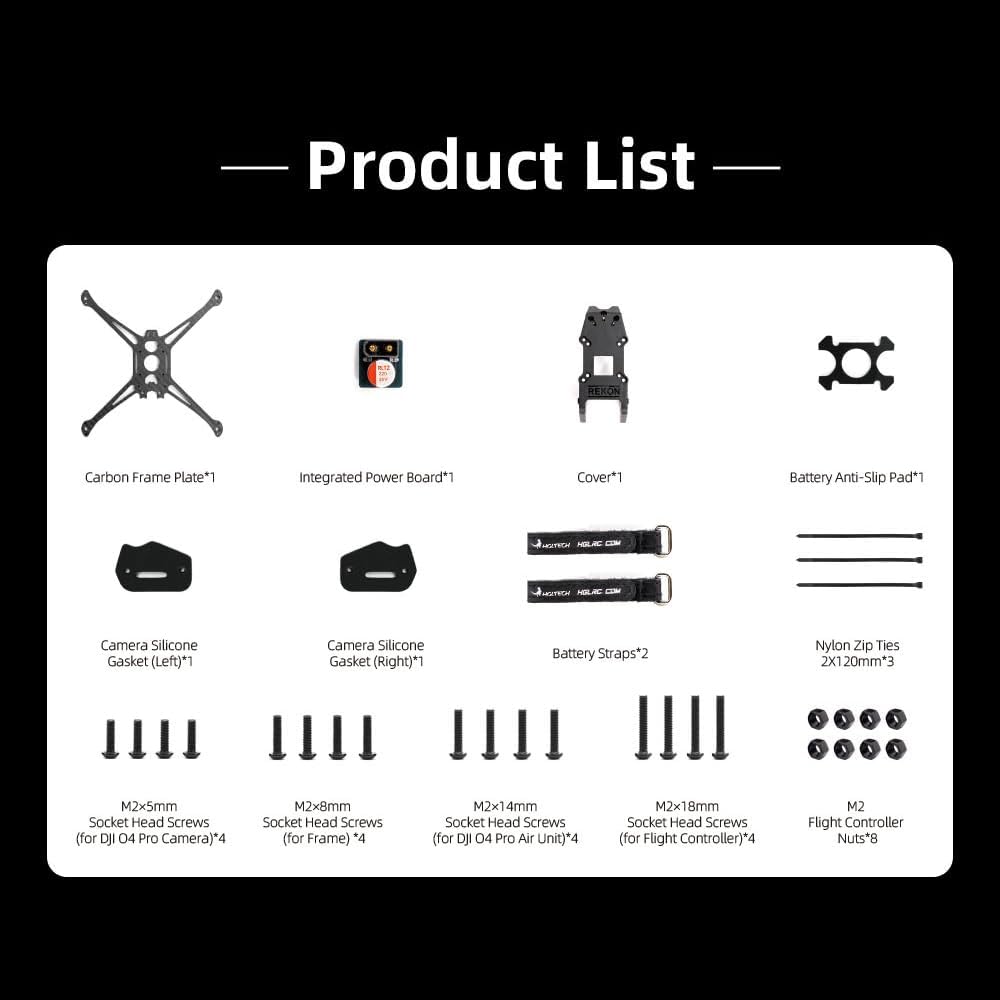 HGLRC Rekon 5 Lite Frame Kit 206mm for FPV Racing Drone Quad