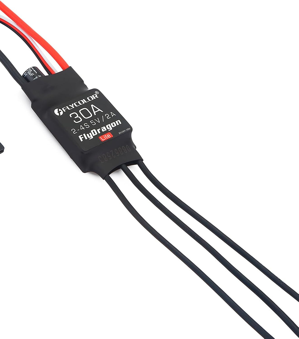 Flycolor 30A ESC 2-4S Electric Speed Controller 5v 2A BEC with XT60 & 3.5mm Bullet Plugs for RC Drone Airplane Brushless Motors