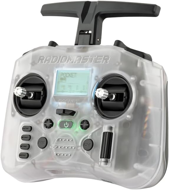 RadioMaster Pocket Portable Remote Controller Hall Gimbal EdgeTX Built in LED Light Mode 2 (Transparent, ELRS)