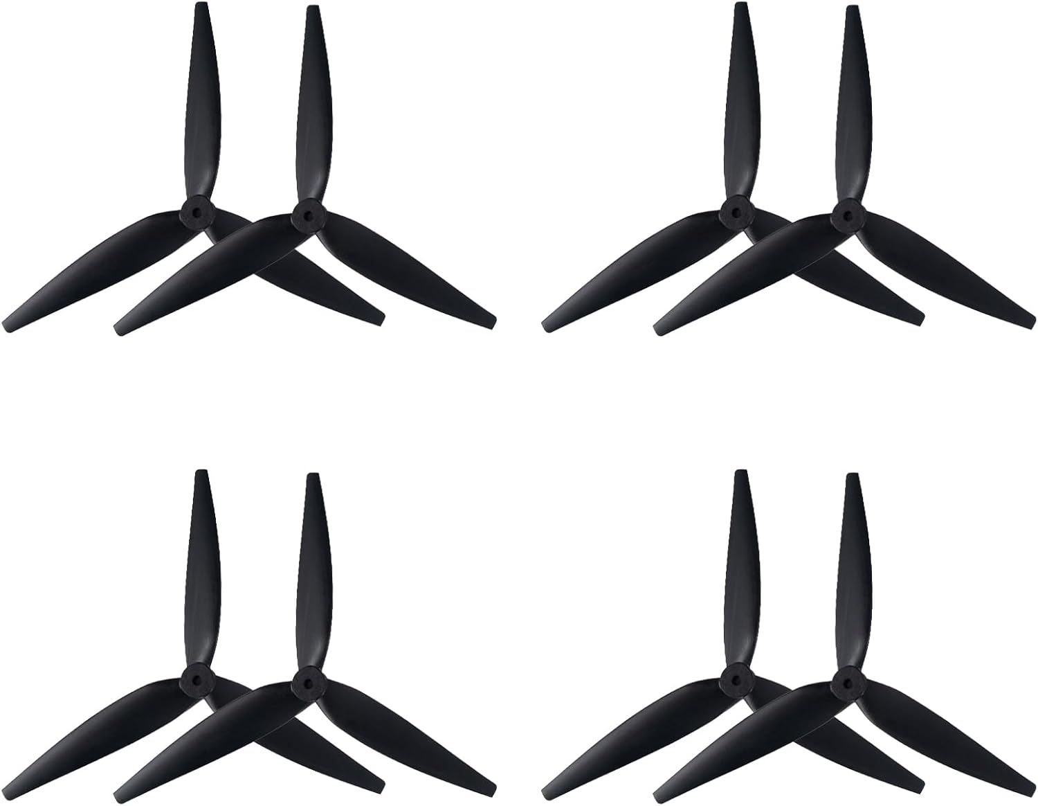 9-Inch Glass Fiber Nylon Propellers, 3-Blade Props for Cinelifter FPV Drones, Black (4 pcs - 2 CW, 2 CCW)