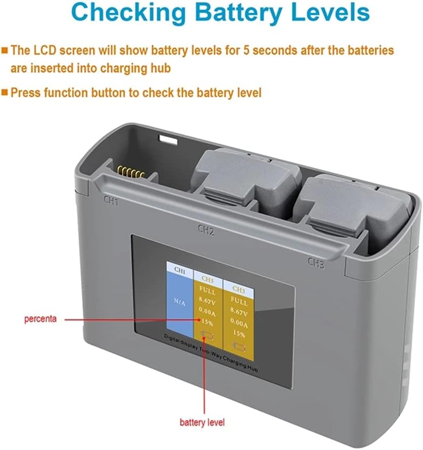 Mini 4K/ Mini SE/Mini2 Two-Way Battery Charging Hub Drone Battery Charger Charge Three Batteries in Sequence