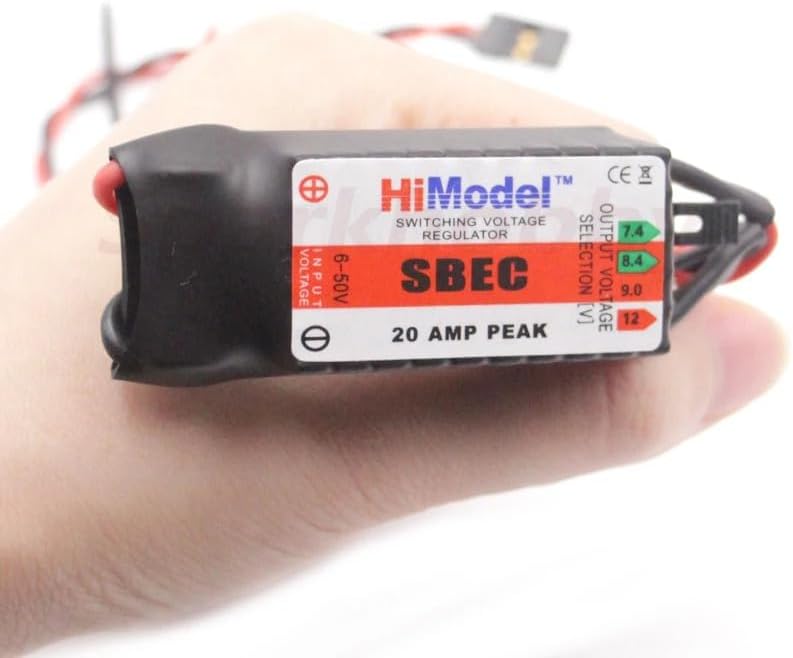 HiModel 20A BEC Servo Power Supply 2-12S Lipo Output Voltage 7.4V / 8.4V / 9V / 12V for Remote Control Drones Racing Robot Model (1PC 20A BEC 7-12V)