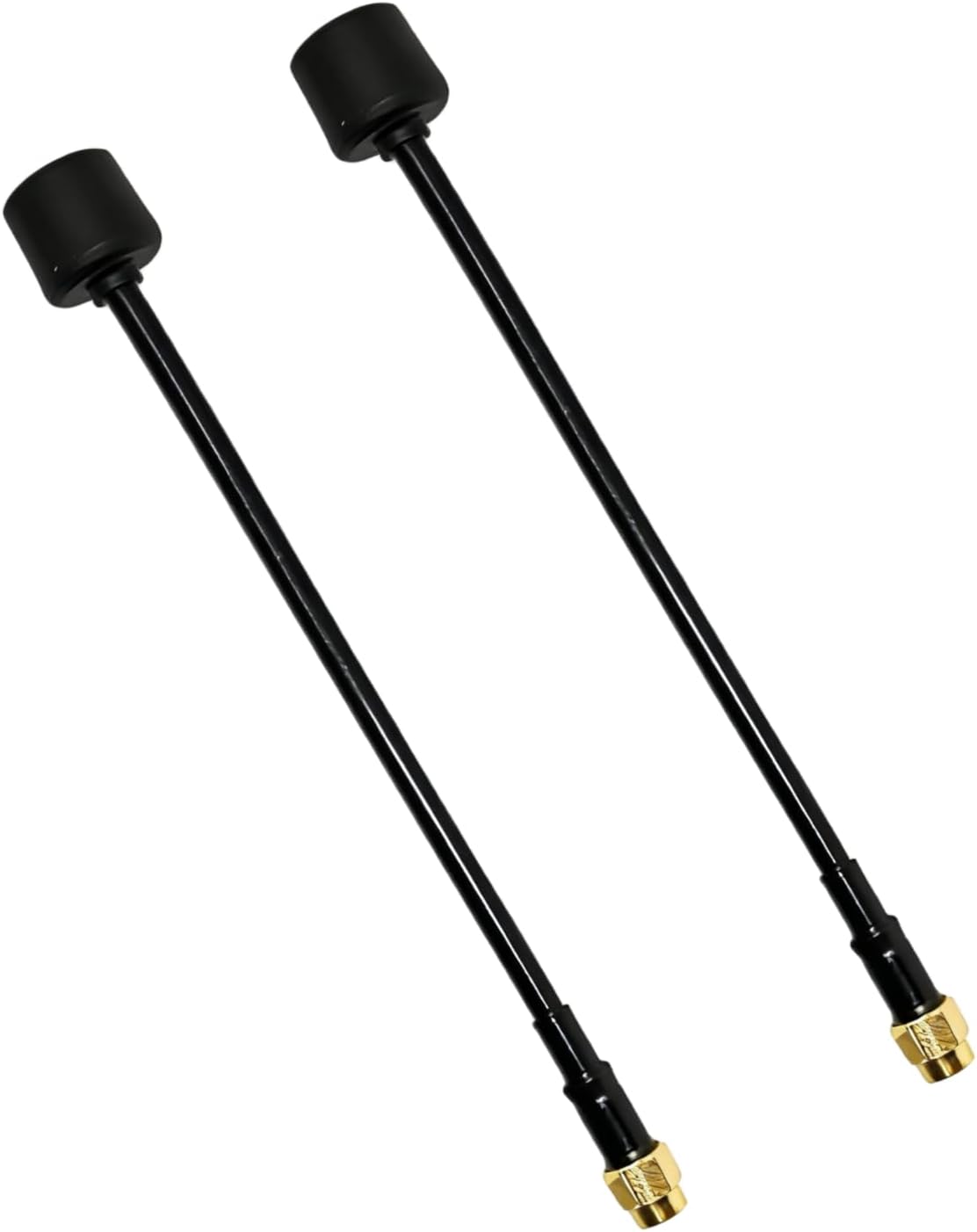 2PCS 5.8GHz Long Range FPV Antenna, 2.5db High Gain RHCP SMA Male Antenna Compatible with FPV RC Drone & Transmitter (2PCS-UP155R)