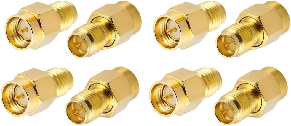CORONIR (8Pack SMA Adapter SMA Male to RP SMA Female Jack Connector for RF Coax Cable Wi-Fi Antenna/Signal Booster/Repeaters/Radio/Extension Cable/FPV Drone