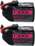 CNHL 1300mAh 130C 6s Lipo Battery 22.2V with XT60 Plug for FPV Drone Racing RC Quadcopter Helicopter Airplane(2 Packs)
