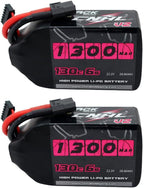 CNHL 1300mAh 130C 6s Lipo Battery 22.2V with XT60 Plug for FPV Drone Racing RC Quadcopter Helicopter Airplane(2 Packs)
