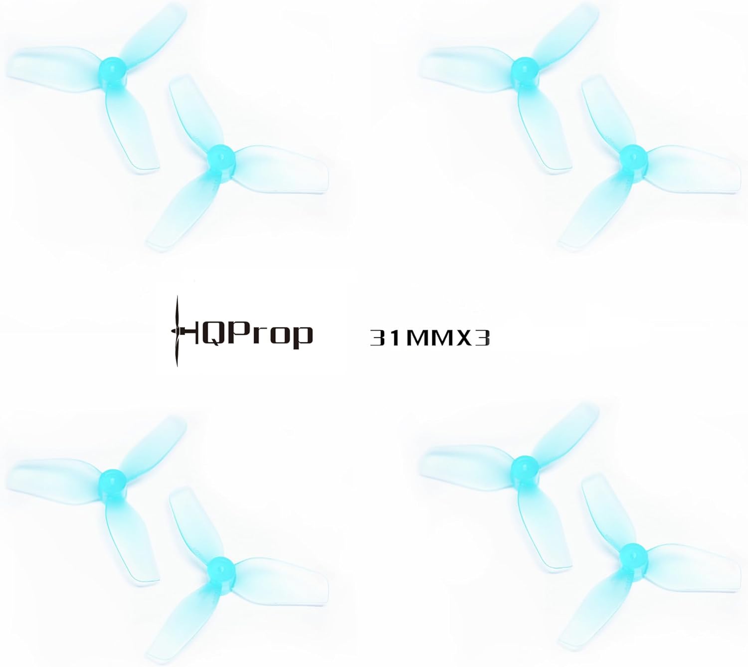 HQProp 16pcs 31mm 3-Blade Propellers Ultralight Whoop Props with 1mm Shaft Hole Compatible for 0702SE 23000KV Brushless Motor, Micro FPV Racing Drone Quadcopter