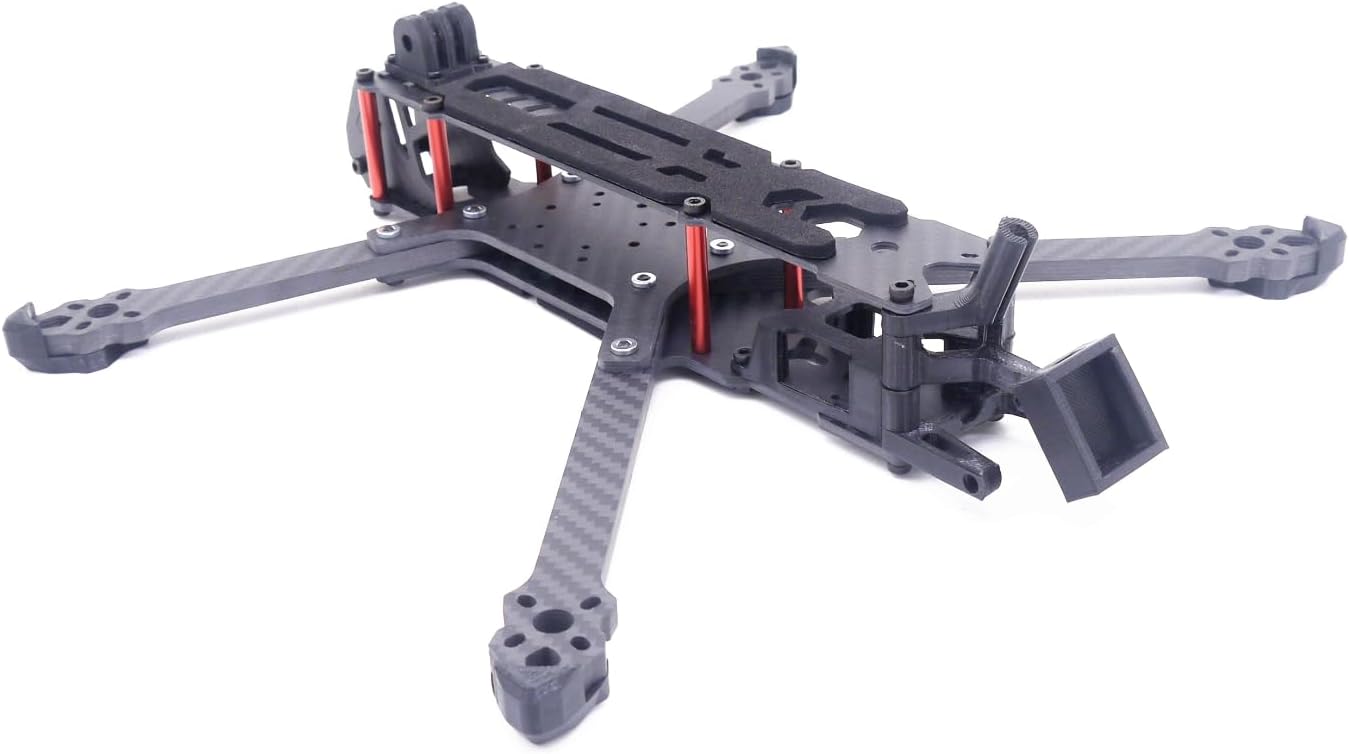 VERBANA RC FPV Drone 7inch/8inch Carbon Fiber Frame Kit with 3D Printing Parts for O3 Air Unit HD Carbon Fiber FPV Drone Quadcopter Accessories Kit(7 inch)