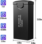 Punieayi ZY80 PRO GPS Drone Battery 7.4V 2700mAh/19.98Wh Rechargeable Modular Battery and USB Cable, RC Quadcopter Drone
