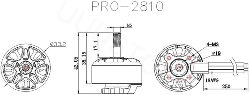 Emax Pro Series 2810 Brushless Motor (950KV / 1150KV) (950KV, 1)