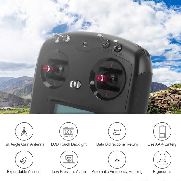 GoolRC Flysky FS-i6s 2.4G 10CH AFHDS 2A RC Transmitter with FS-iA6B Receiver for RC Drone Airplane Multicopter Helicopter (Black)