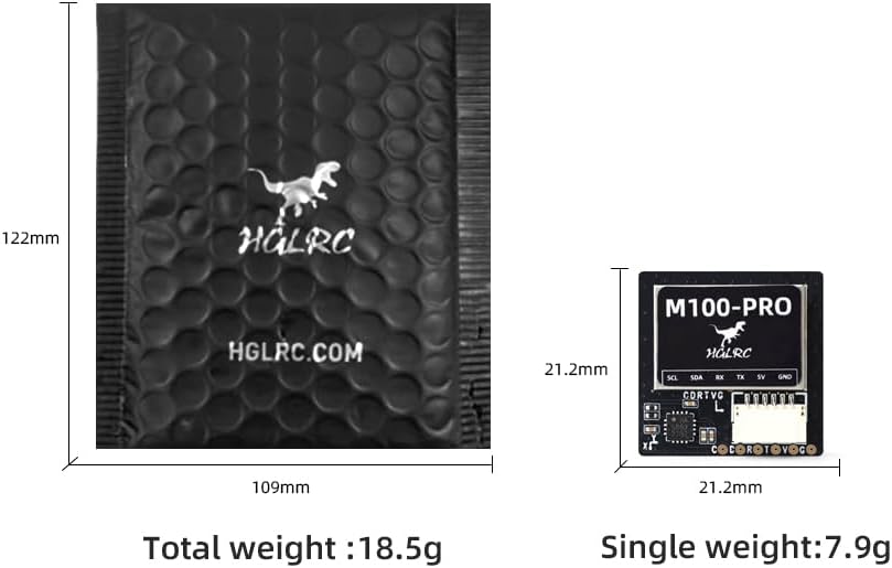 HGLRC M100 Pro GPS QMC5883L Compass, Upgraded 10th Generation Chip Compatible with FPV Fixed-Wing UAV