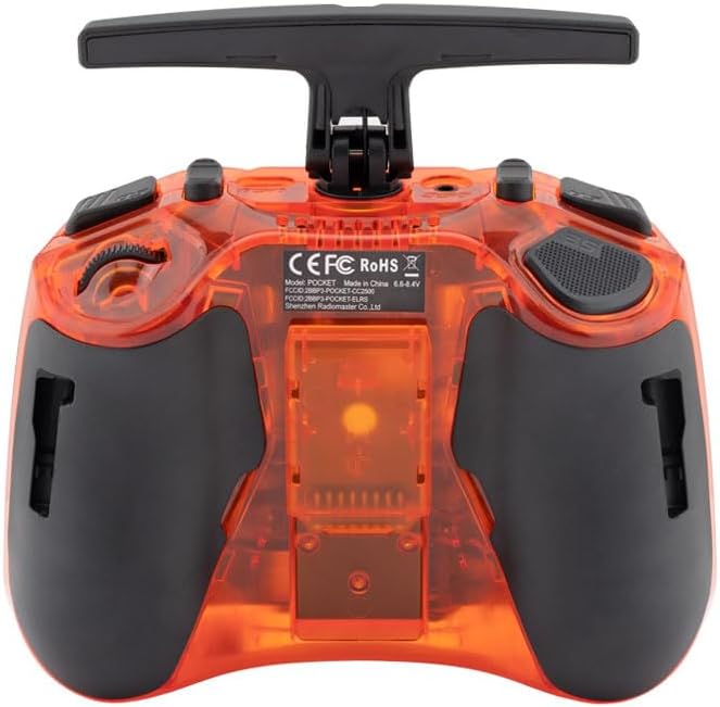 RadioMaster Pocket Portable Remote Controller Hall Gimbal EdgeTX Built in LED Light Mode 2 Batteries Not Included (Orange, ELRS)