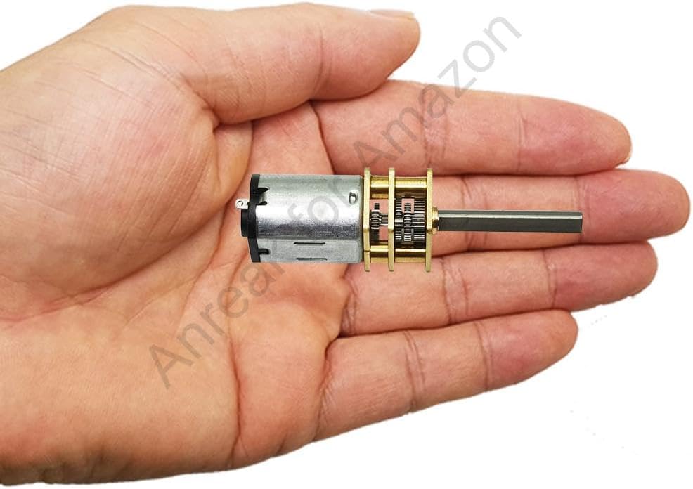 2Pcs DC 12V 1000RPM 20mm Long Shaft GA12 N20 Motor with Metal Gearbox 3-12V 15-4000RPM Electric Motor for RC Cars and Drones (12-1000)