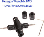 DYS Aluminum Alloy Quick Release Wrench Tool M3 M5 Ratchet Wrench (Ratchet w/Bearing) Quad Wrench 1.5mm/2mm Screwdriver for RC Drone FPV Racing