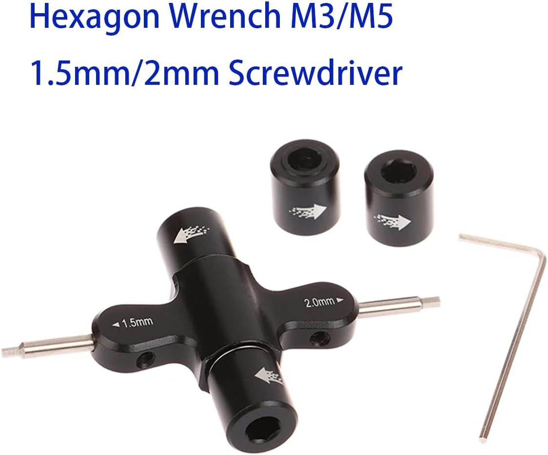 DYS Aluminum Alloy Quick Release Wrench Tool M3 M5 Ratchet Wrench (Ratchet w/Bearing) Quad Wrench 1.5mm/2mm Screwdriver for RC Drone FPV Racing
