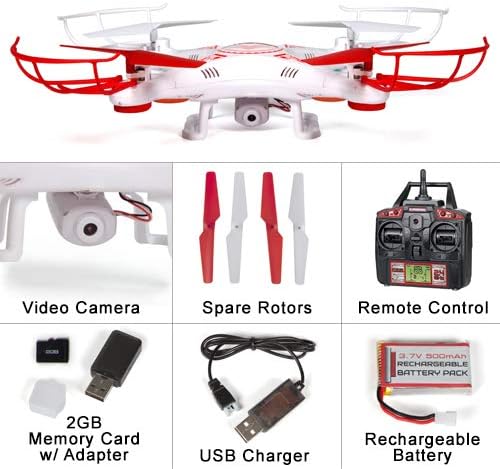 World Tech Toys 2.4 GHz 4.5 Channel Striker Spy Drone Picture & Video Remote Control Quadcopter