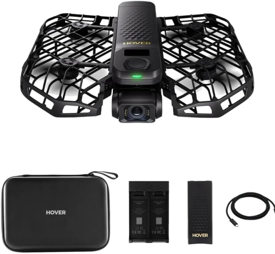 HOVERAir X1 PROMAX 8K Self-Flying Drone: Pocket AI Tracking Action Camera, 4K 120fps, 1/1.3¡± CMOS, 26mph Follow Speed, 64GB Storage, 2 Battery Bundle with Charging Hub & Case/Combo