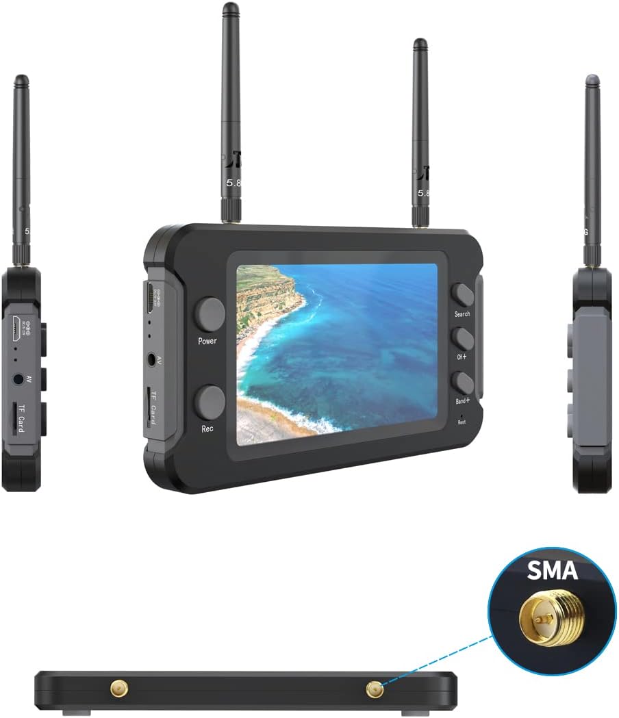 SoloGood FPV Monitor 4.3inch with DVR 5.8Ghz 40CH 800 x 480 IPS Drone Receiver Monitor for FPV Drone RC Cars