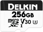 Delkin Devices 256GB microSD Card (100MB/s) + Rugged CFexpress/SD/microSD Storage Tote ¨C High-Speed Memory Card + Weather-Resistant Case Bundle for Cameras, Drones & Action Cameras