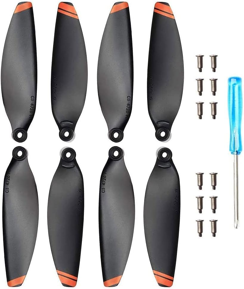 (32 Pcs) Mavic Mini 2/Mini 2 SE/Mini SE/Mini 4K Propellers Compatible with DJI Mini 2/Mini SE/Mini 2 SE/Mini 4K Drone Replacement Low-Noise and Quick-Release Blades Props Accessories (Orange)