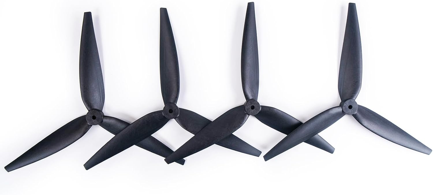 10-Inch Glass Fiber Nylon Propellers, 3-Blade Props for Cinelifter FPV Drones, Black (4 pcs - 2 CW, 2 CCW)