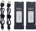 sea jump 2PCS 3.7v 500mAh Lithium Battery with 2PCS USB Charging Cable for E58 S168 Folding Quadcopter 4K HD Aerial Drone Spare Battery