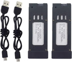 sea jump 2PCS 3.7v 500mAh Lithium Battery with 2PCS USB Charging Cable for E58 S168 Folding Quadcopter 4K HD Aerial Drone Spare Battery