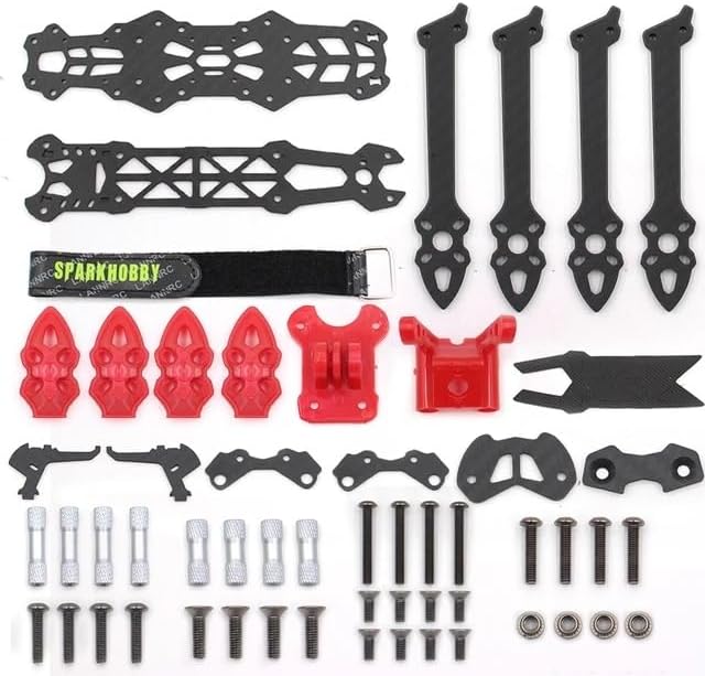Mark4 5inch FPV Carbon Fiber Frame 225mm Wheelbase 5mm arm Freestyle Long Range Frame for RC Quadcopter Racing Drone (MARK4 red)