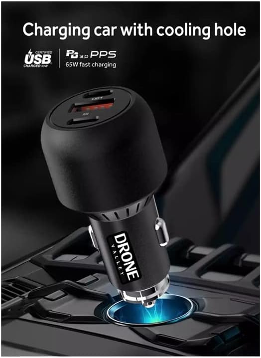 95W 3-Port Car Charger - PD 3.0 PPS/QC 3.0 - Drone Valley Gear
