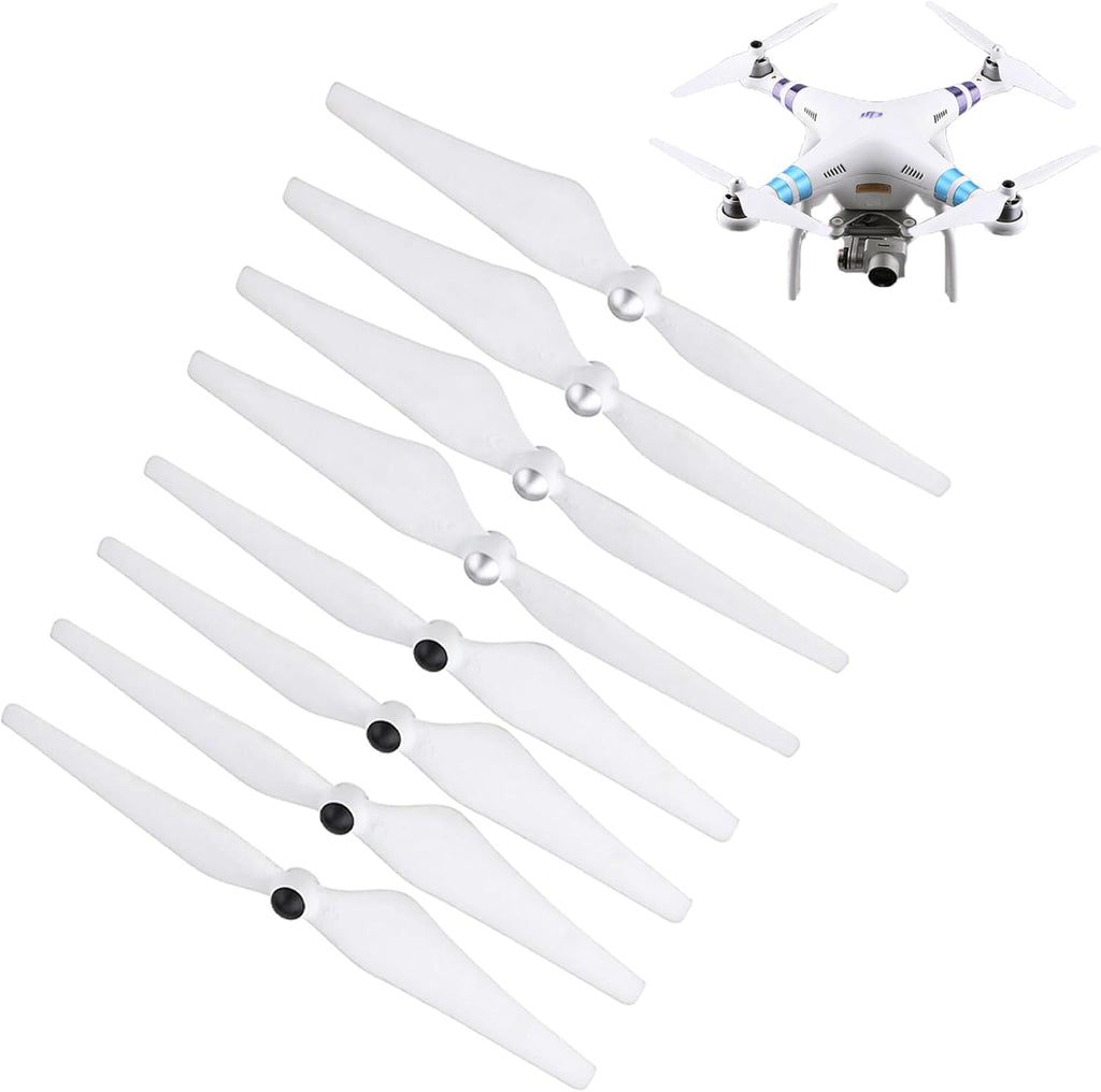 JUSTHERE 4 Pairs 9450 Self Tightening Drone Propeller(4CW+4CCW) for DJI Phantom 2/3/3PRO, Low Noise Propeller, Replacement Parts for Drone Blades