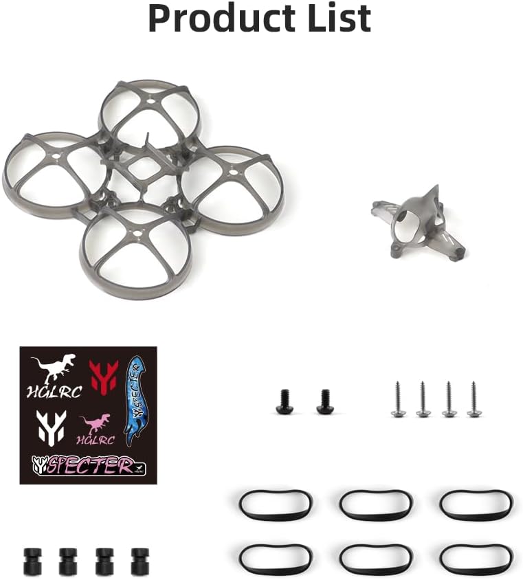 HGLRC 75Whoop V2 with Hood Kit, Ultra-light Indoor Frame FPV Racing Drone