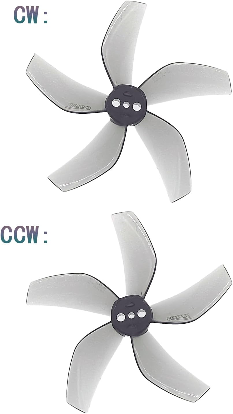 8Pairs(8CCW&8CW) Propellers, Upgrade Less Noise Props Replacement & Better Control, Gemfan D51-5 Cinewhoop 5 Blades Props for RC FPV Racing Freestyle 2inch Cinewhoop Ducted Drone(Red + Grey)