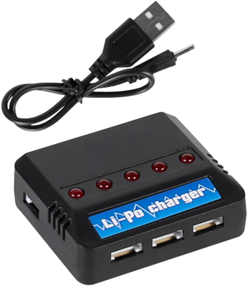3.7V 400mAh Lipo Battery with Molex Plug for RC Planes Mini Drone Quadcopter Aircraft Models Battery with 5-in-1 Charger (5PCS)