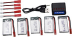 Blomiky 5 Pack 3.7V 800mAh 25C Rechargeable Li-po JST Plug Batteries and 4 in 1 Board Fit for MJX X300C X400W X600 X800 RC Quadcopter Drone / 3.7V 800mAh JST *5