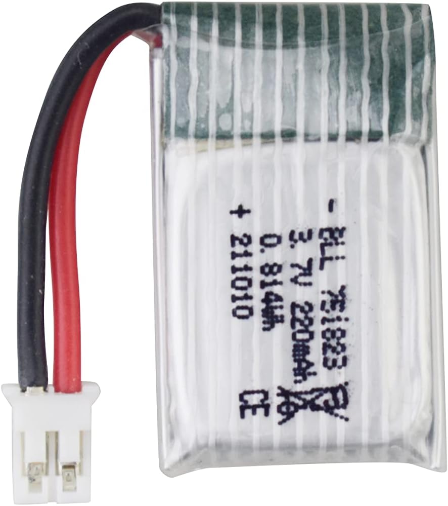 Fytoo Accessories 6PCS 3.7V 220mah Lithium Battery & 6 in 1 Balance Charger for E010 E010C E011 E011C E013 GoolRC T36 NINHUI NH010 F36 H36 HS210 SANROCK GD65A ATOYX AT-66 Four-axis RC Drone Battery