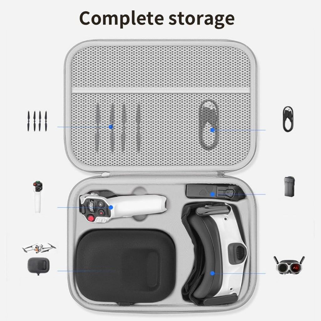 Hard Case for Antigravity A1, Waterproof PU Large Capacity Storage Shoulder Bag Travel Carrying Case for Antigravity Vision Goggles, Grip Controller and Drone Accessories (Standard Bundle)
