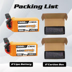 CNHL 1300mAh 6S Lipo Battery 22.2V 120C with XT60 Plug for FPV Racing RC Quadcopter Helicopter Airplane Drone(2 Packs)