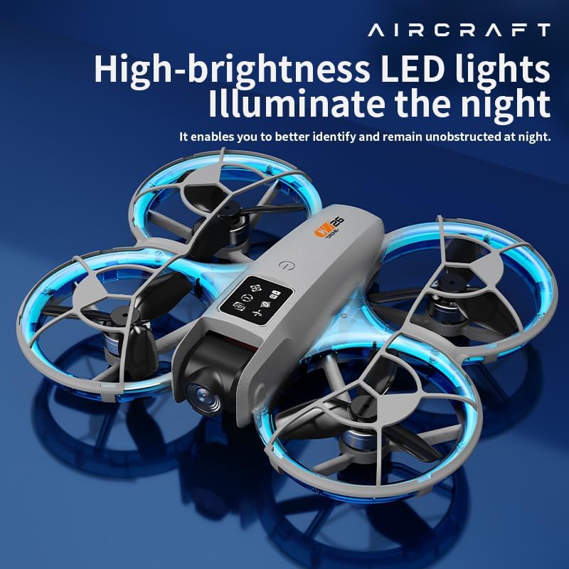 Drone with Camera for Adult Beginners, Brushless Motor, One Key Take Off/Land, Optical Flow Positioning Gesture Photo Video RC Quadcopter with Body Light 2 Battery CZ26 Drones Gift for Adults Beginner